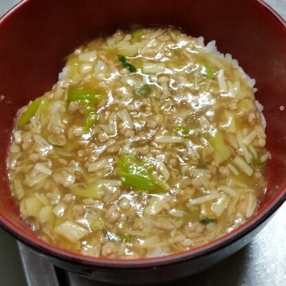 えのきも入れて子供が食べやすいように小さく刻んで作りました☆
とっても美味しい味付けでﾄﾛﾄﾛ～♪
ごちそうさまでした☆